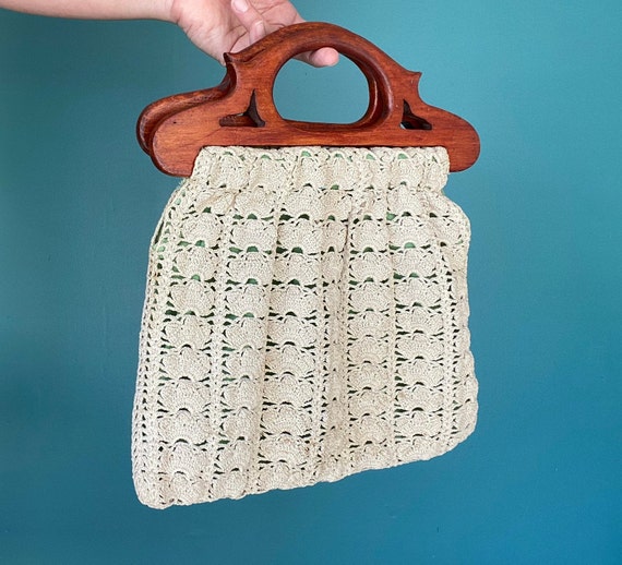 Crochet Bag Crocheted Bag Crochet Handbag Vintage… - image 2