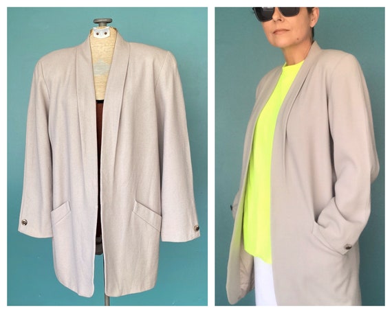 80s Vintage Wool Blazer Womens 80s Made in USA Bla