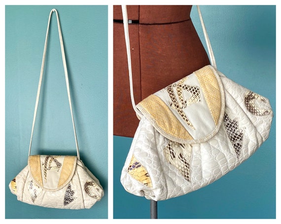 Vintage Patchwork 80s Leather Purse Patchwork Leat