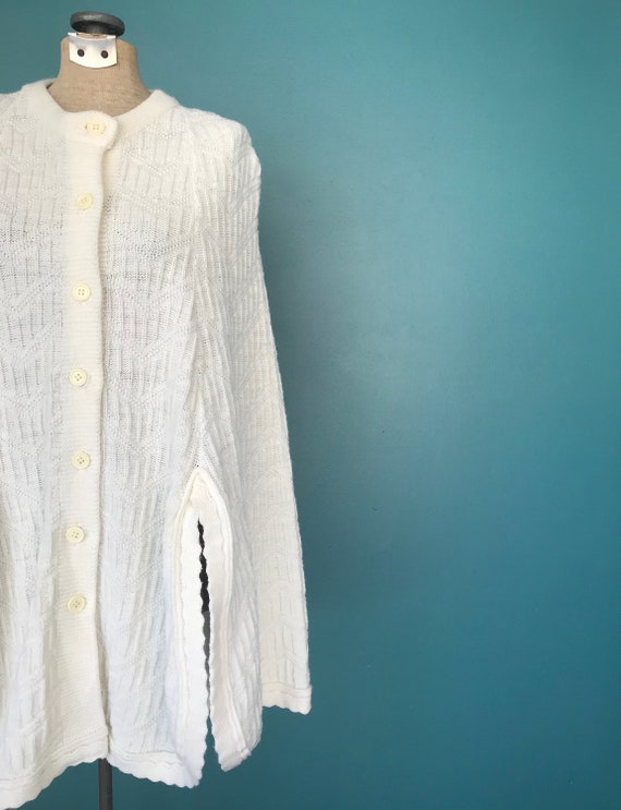 Vintage Crochet White Poncho Sweater TaraLynEvans… - image 4