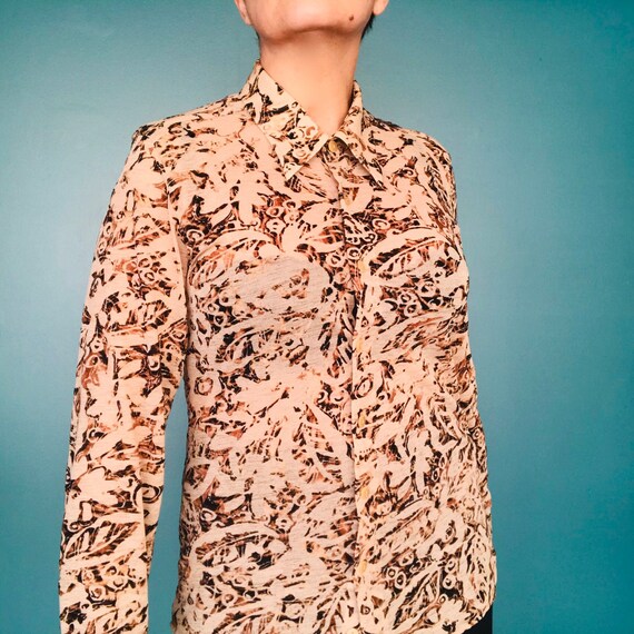Y2K Dagger Collar See Through 90s Blouse Long Slee