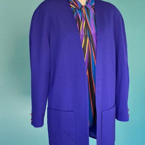 Vintage 80s Purple Wool Womens Blazer TaraLynEvansStudio image 2