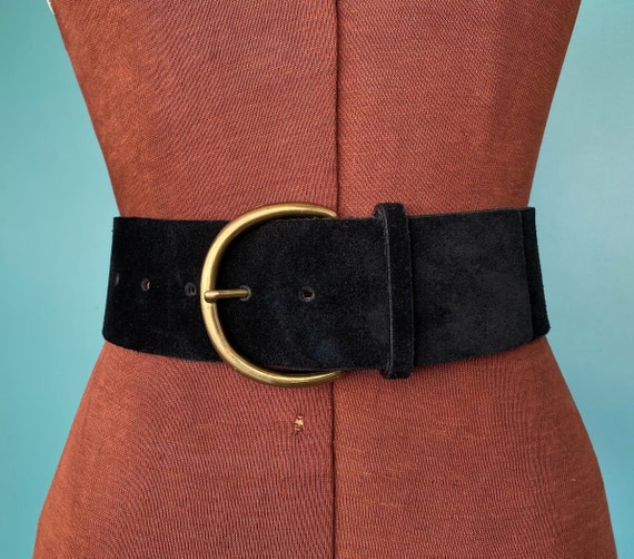 thick black belt for dress