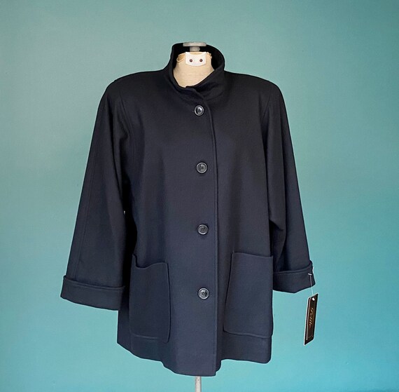 Black Wool Coat Black Coat Vintage Black Wool Jac… - image 3