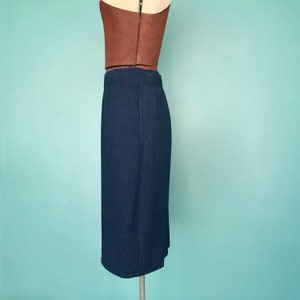 St John 90s Blue Knit Straight Skirt TaraLynEvansStudio image 5