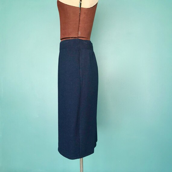 St John 90s Blue Knit Straight Skirt TaraLynEvans… - image 5