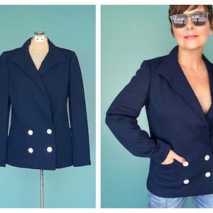 Christian Dior Navy Wool Mod Jacket Designer Vintage Peacoat Vintage Dior TaraLynEvansStudio image 1