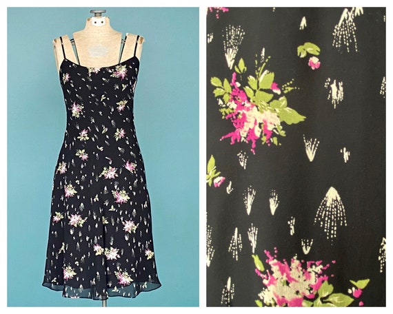 90s Silk Slip Dress 90s Floral Slip Dress, TaraLyn