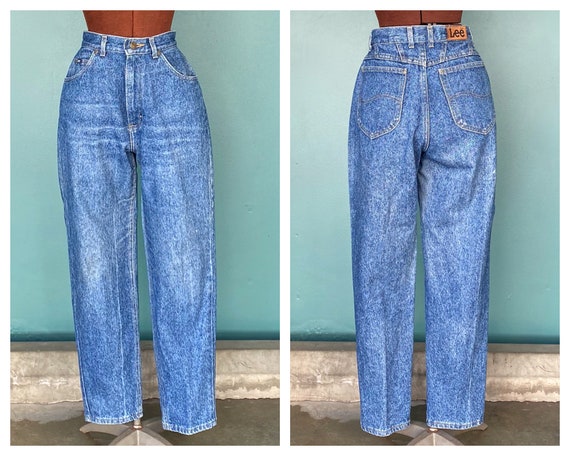 Mom Lee Vintage High Waist Womens Jeans Denim Blue