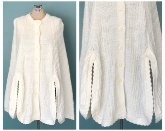 Vintage Crochet White Poncho Sweater TaraLynEvansStudio