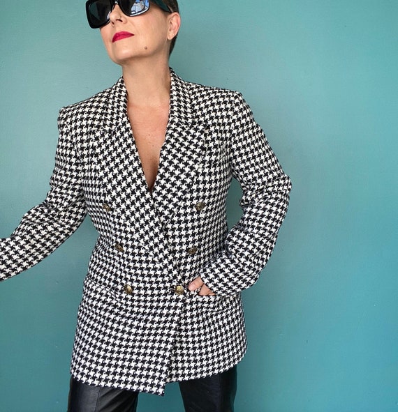 80s Houndstooth Vintage Womens Blazer 80s Blazer J
