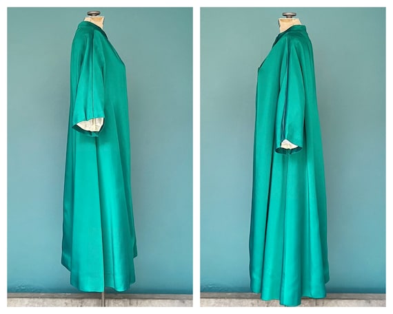 Vintage 60s Green Satin Duster Coat TaraLynEvansS… - image 6