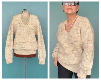 Pendelton Vintage Wool V Neck Sweater Vintage Pendleton 70s Sweater Warm Sweater Winter Sweater Wool Knit Sweater TaraLynEvansStudio