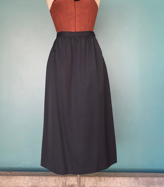 Adolfo Black Skirt Midi Skirt 80s Skirt Vintage M… - image 2