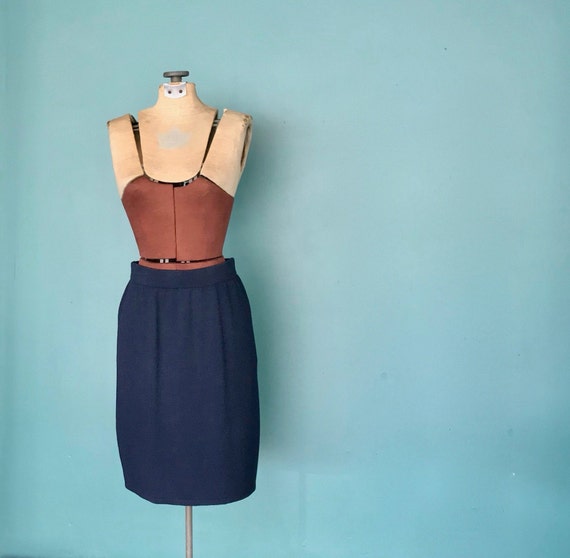 St John 90s Blue Knit Straight Skirt TaraLynEvans… - image 2