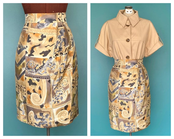 Wrap Skirt 90s Skirt Silk Skirt Vintage 90s Skirt… - image 1