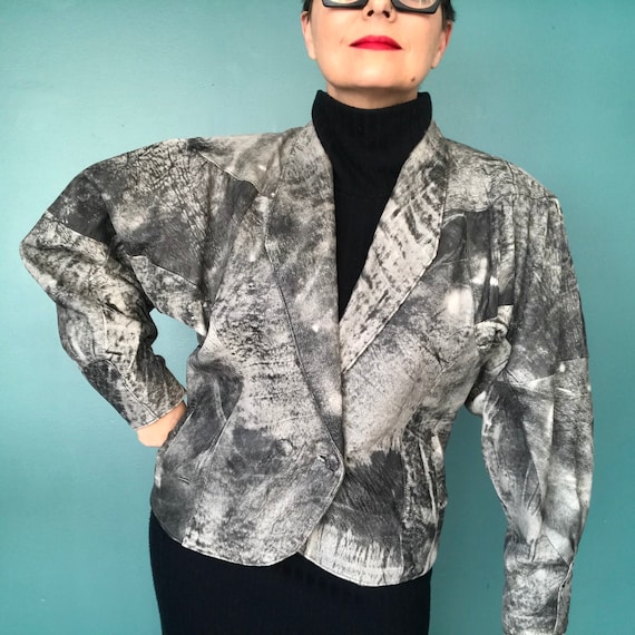 80s Puff Sleeve Jacket 80s Leather Jacket, TaraLyn