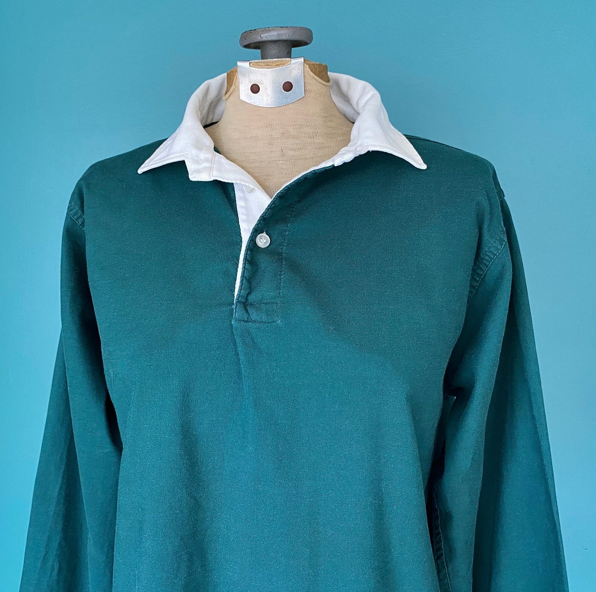 Rugby Shirt Retro 70s Shirt Green Shirt Vintage Rugby Shirt Etsy