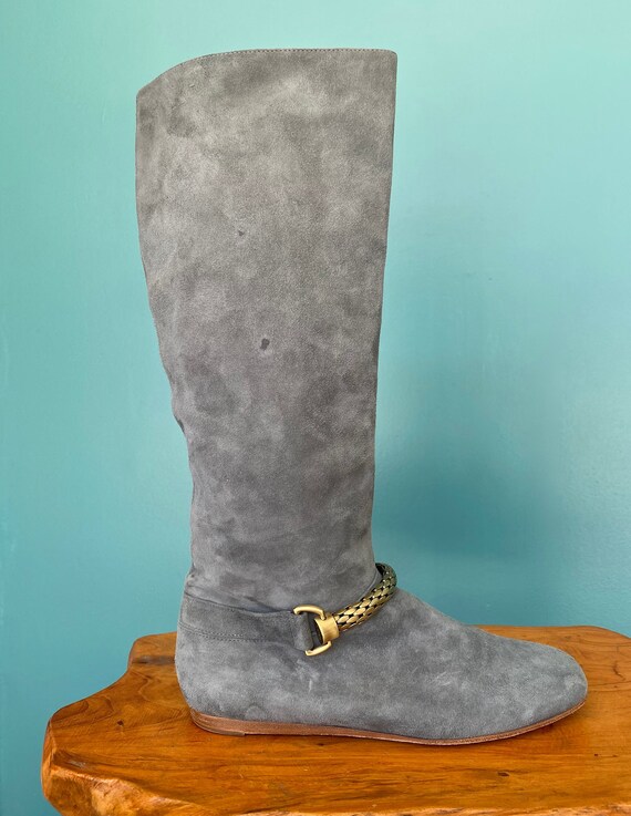 Grey Boots Suede Boots Vintage Boots Women Leathe… - image 7