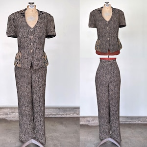 Platinum Pant Set Womens Vintage Pant Set 80s Two Piece Set Two Piece Set Women 2 Piece Set Matching Set Women TaraLynEvansStudio