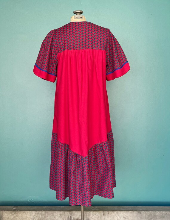 House Dress Red Dress Vintage Maxi Dress Cotton S… - image 8