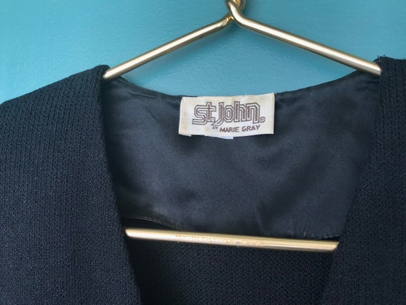 St John 80s Black Knit Sweater Dress 80s Dress Vi… - image 7