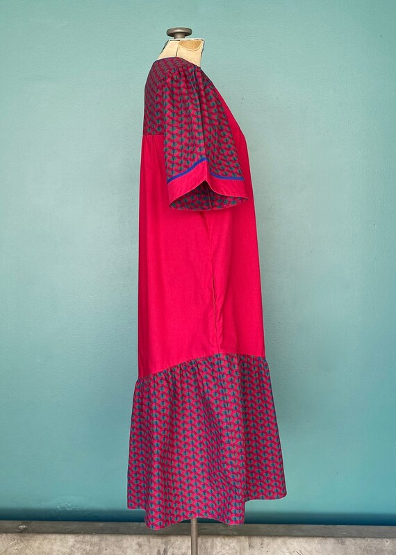 House Dress Red Dress Vintage Maxi Dress Cotton S… - image 6