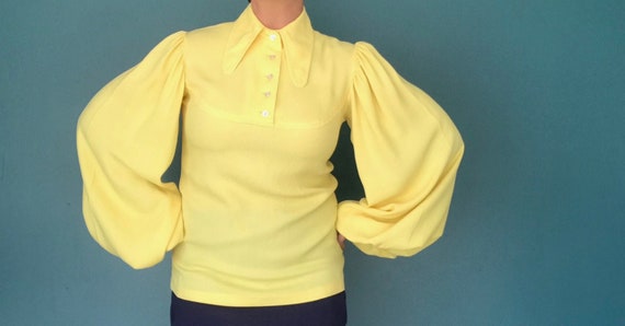 Puff Sleeve Blouse 1970s Poet Sleeve Blouse, TaraL