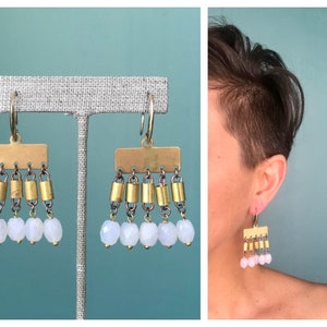 Chandelier Beaded Earrings Stone Boho Earrings, TaraLynEvansStudio image 1