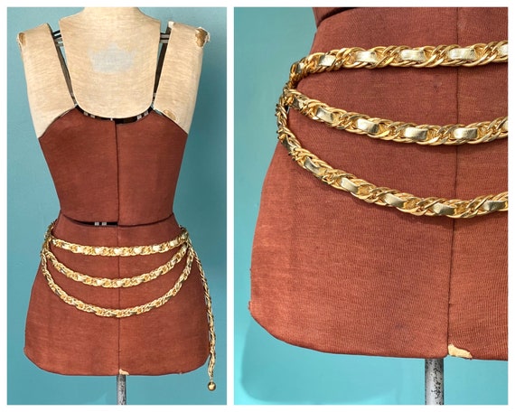 Gold Chain Metal Vintage Waist Belt Gold Festival