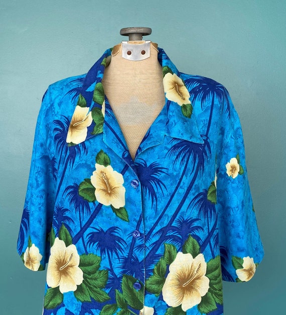 Vintage 80s Button Up Hawaiian Shirt TaraLynEvans… - image 5