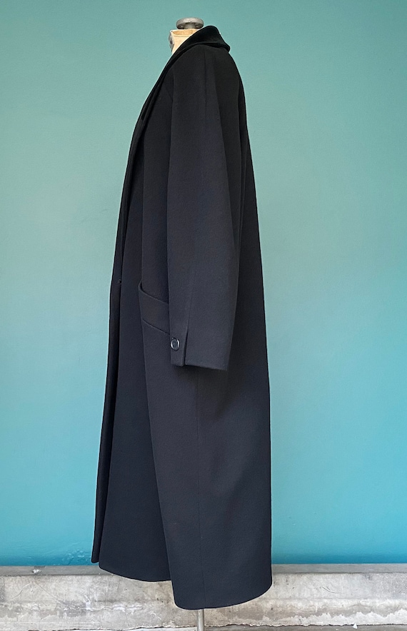 Black Coat Women 80s Coat Black Coat Wool Coat Vi… - image 6