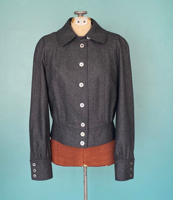 Women Bomber Jacket Wool Bomber Jacket Vintage Bo… - image 3