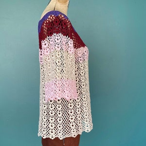 Crochet Top Vintage Womens Crocheted Top Crochet Shirt Crochet Clothes Vintage Crochet Bell Sleeve Top TaraLynEvansStudio image 5
