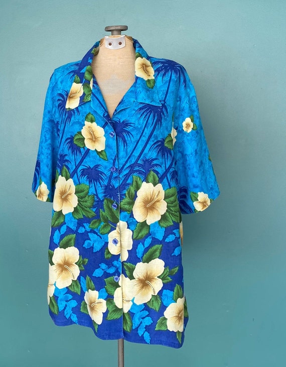 Vintage 80s Button Up Hawaiian Shirt TaraLynEvans… - image 4