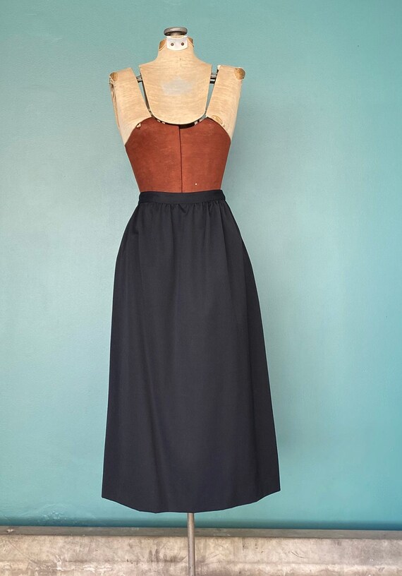 Adolfo Black Skirt Midi Skirt 80s Skirt Vintage M… - image 3
