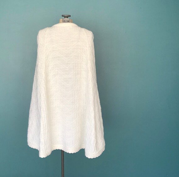 Vintage Crochet White Poncho Sweater TaraLynEvans… - image 8