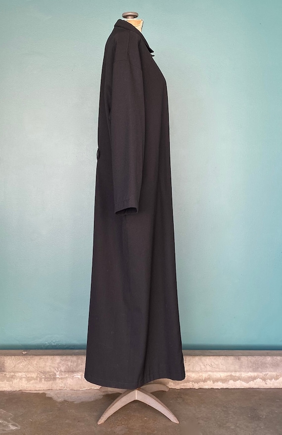 Retro Black Wool Long Maxi Coat Vintage Maxi Coat… - image 5