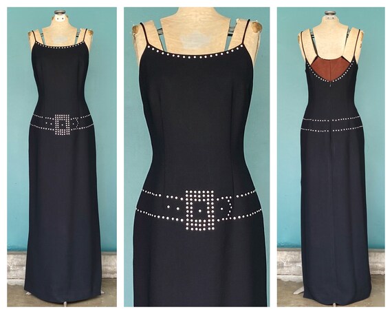Nicole miller long black dress hotsell
