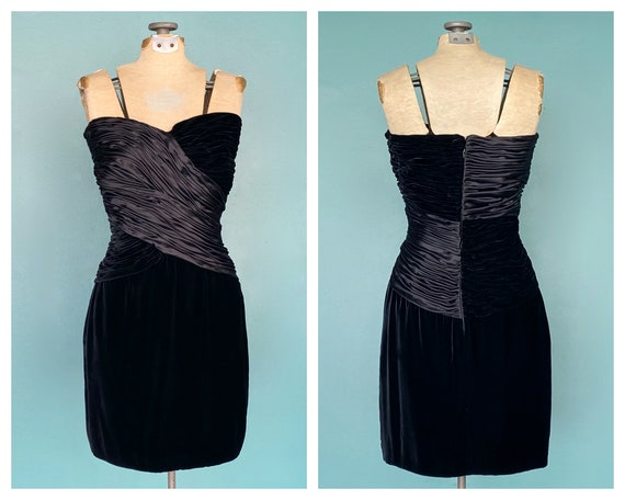 Genny Velvet Dress Black Mini Dress Designer Dres… - image 1