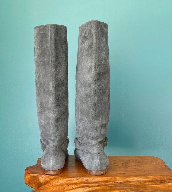 Grey Boots Suede Boots Vintage Boots Women Leathe… - image 4