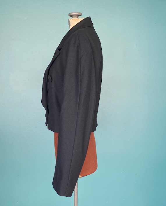 Cropped Blazer Black Blazer Benetton 90s Blazer W… - image 4
