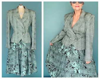 Two Piece Set Skirt Set Blazer Skirt Set Vintage Skirt Set Women Two Piece Set Blazer and Skirt Set Two Piece Skirt Set TaraLynEvansStudio