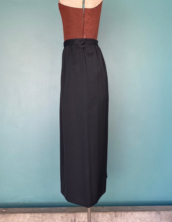 Adolfo Black Skirt Midi Skirt 80s Skirt Vintage M… - image 5