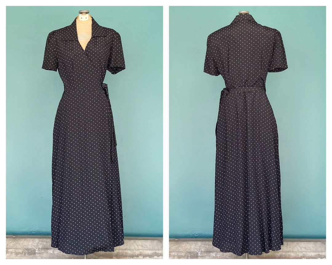 Seline Wrap Dress Black Aop White Dots main image 0