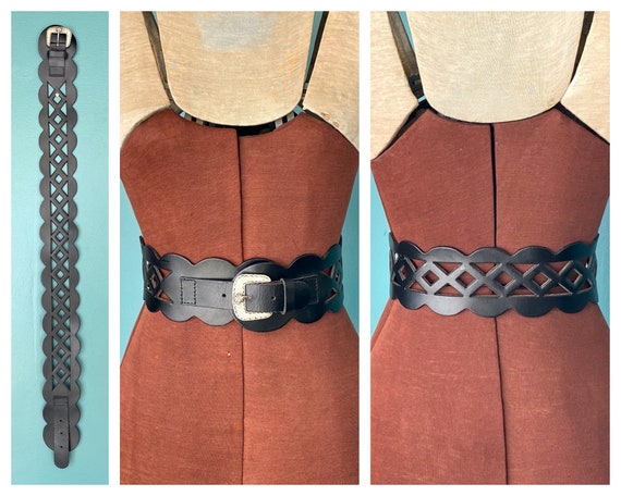 Wide Leather Waist Belt Black Wide Belt, TaraLynEv