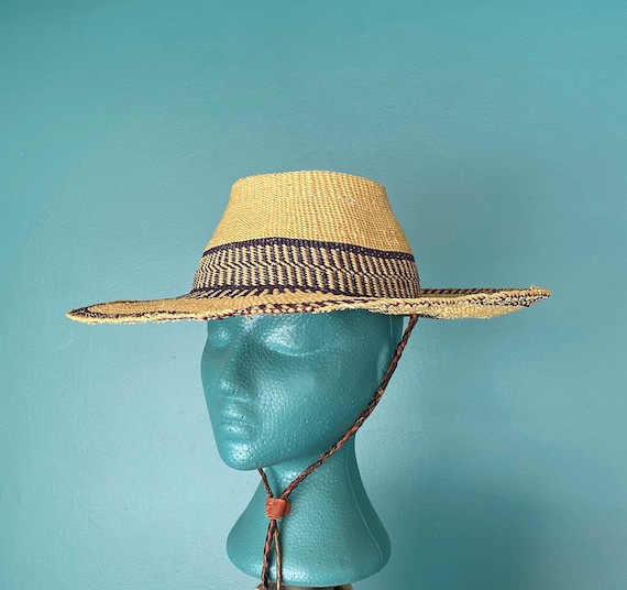 Wide Brim Straw Hat Vintage Straw Sun Hat, TaraLyn
