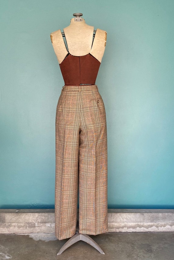 Brown Pants Womens Trousers Plaid Pants Trousers … - image 6