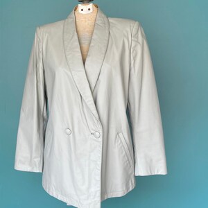 Leather Blazer 90s Gray Vintage Blazer Jacket Women Blazer Vintage 90s Women Blazer Vintage TaraLynEvansStudio image 4