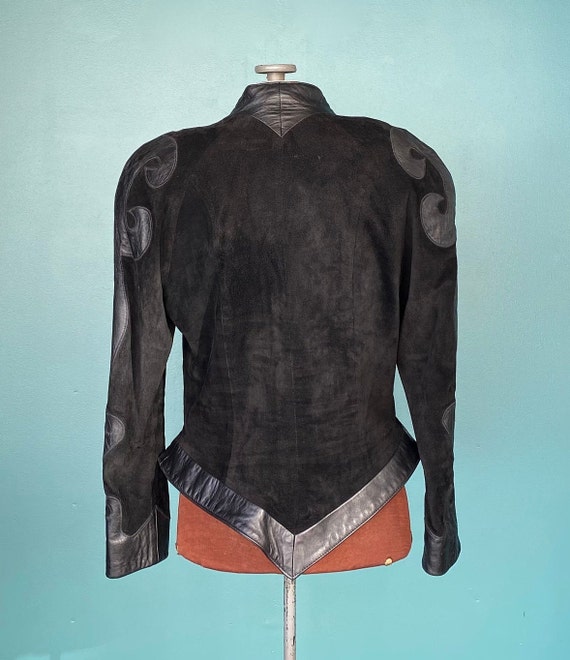 80s Leather Jacket Black Leather Jacket Leather J… - image 8